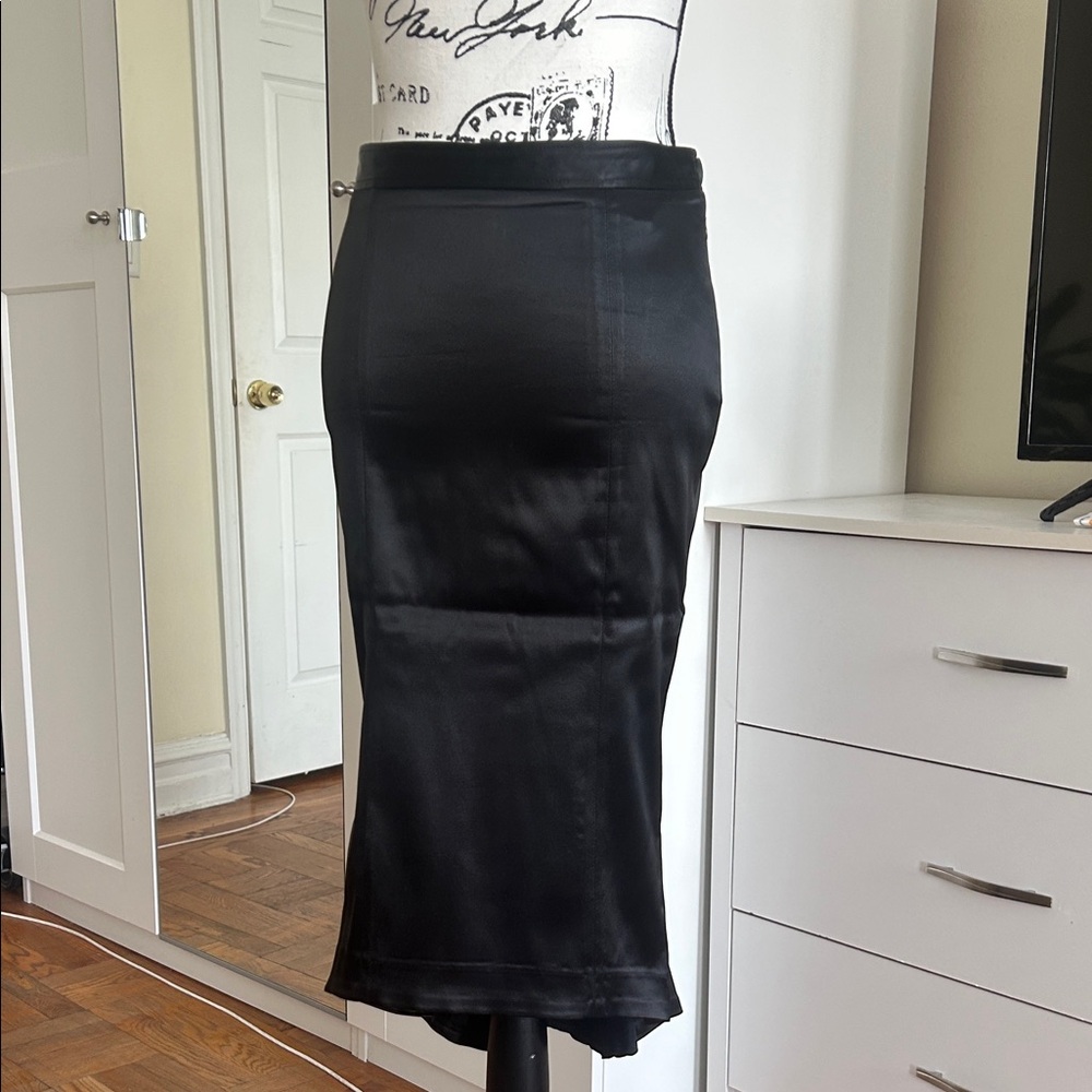 Elegant Black Satin Skirt